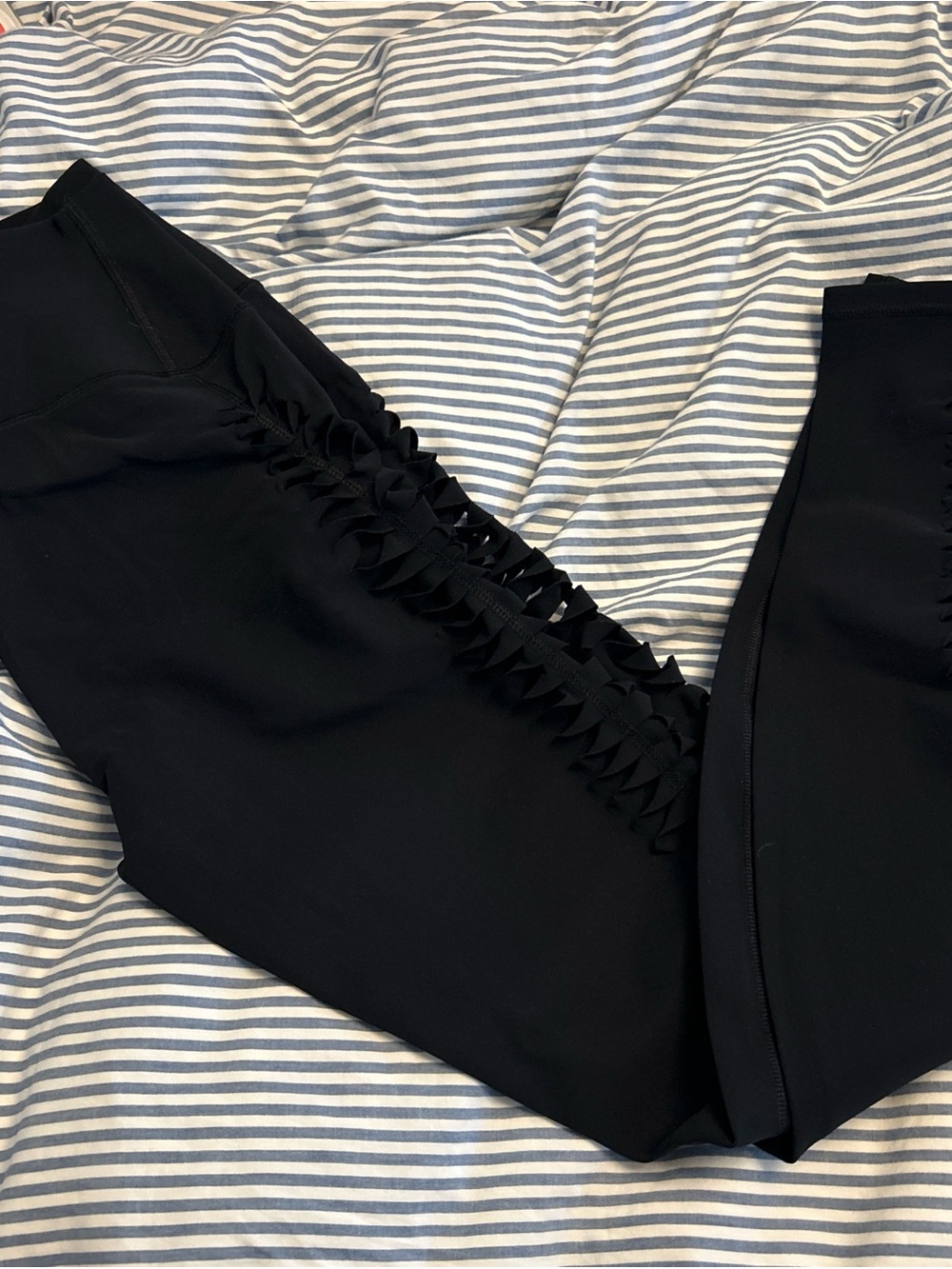 ALO Yoga Black Leggings with Side Cutout Detail
